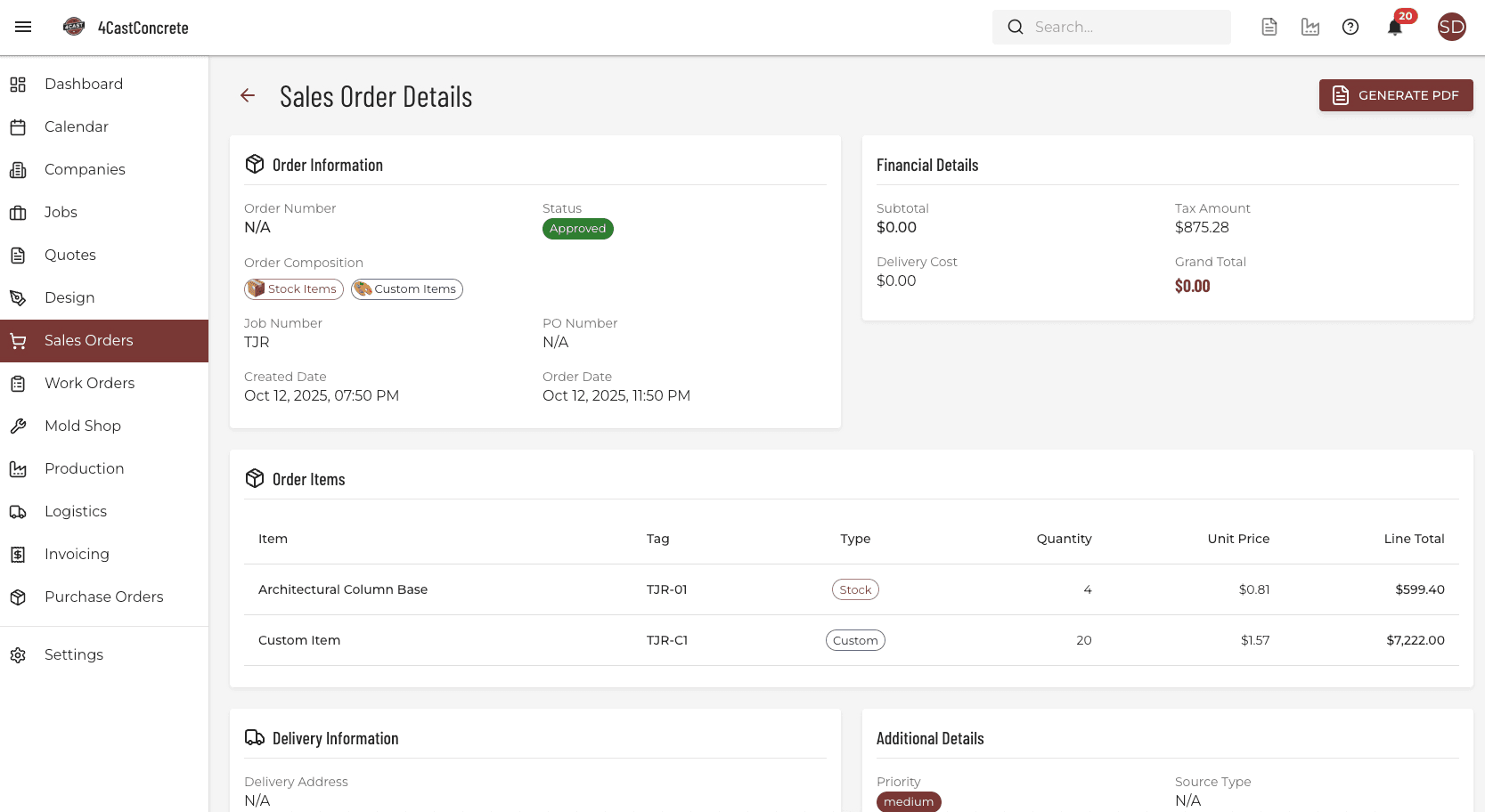 Sales Order Creation